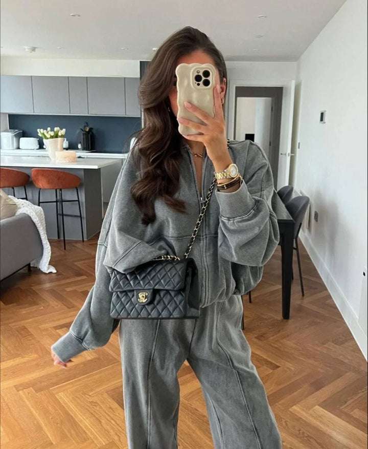 Completo da jogging da donna confortevole con blazer ampio