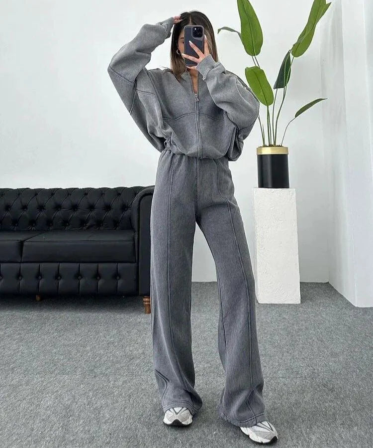 Completo da jogging da donna confortevole con blazer ampio