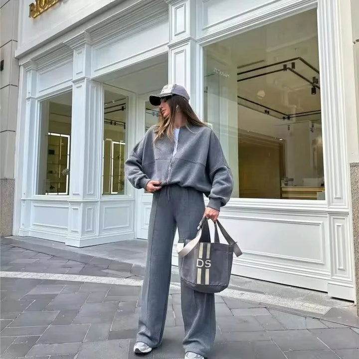 Completo da jogging da donna confortevole con blazer ampio