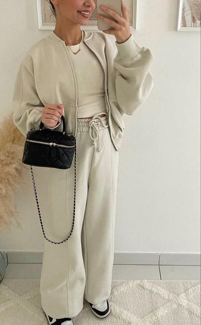 Completo da jogging da donna confortevole con blazer ampio