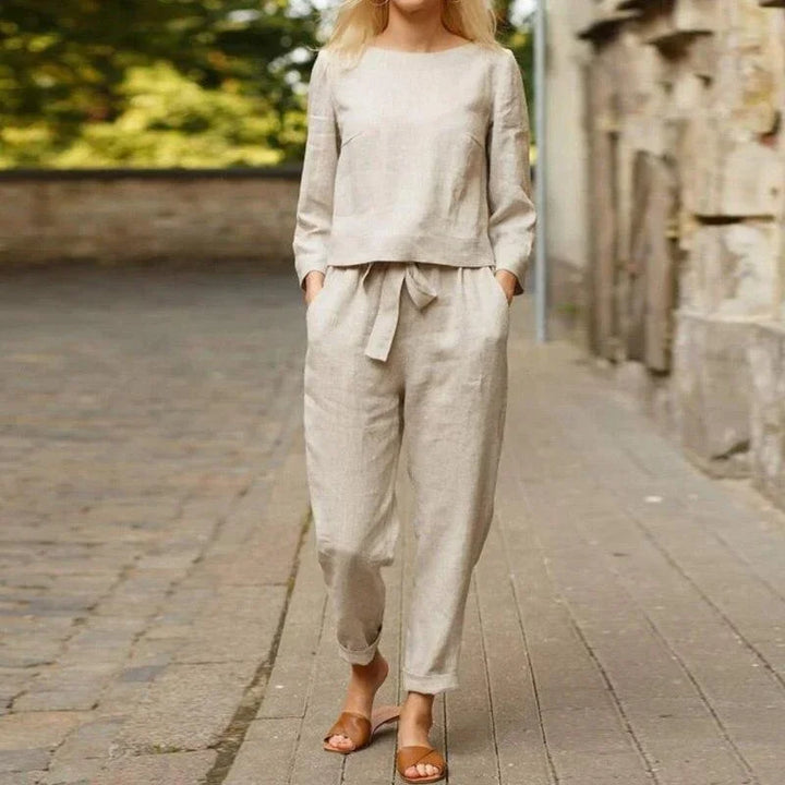 Completo relax donna due pezzi in lino leggero