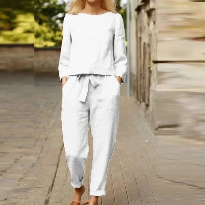 Completo relax donna due pezzi in lino leggero