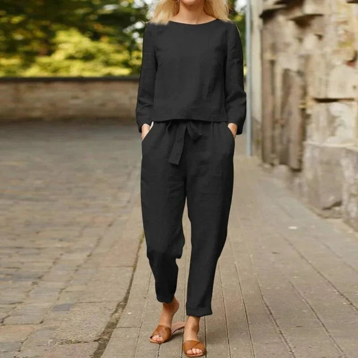 Completo relax donna due pezzi in lino leggero