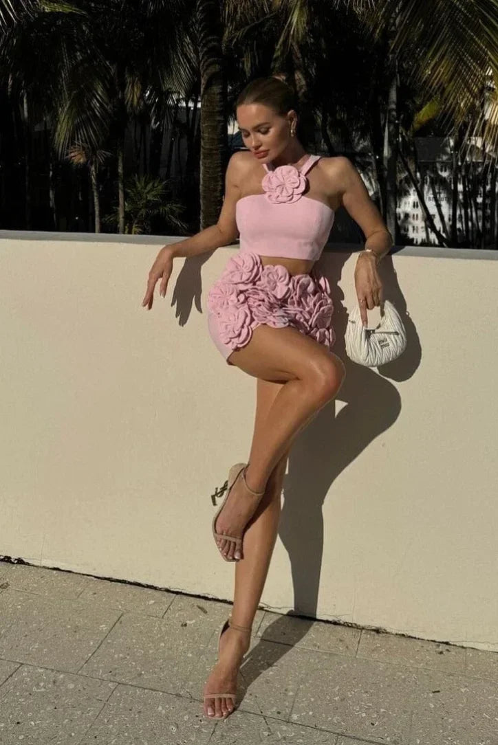 Completo donna a schiena nuda con lacci regolabili