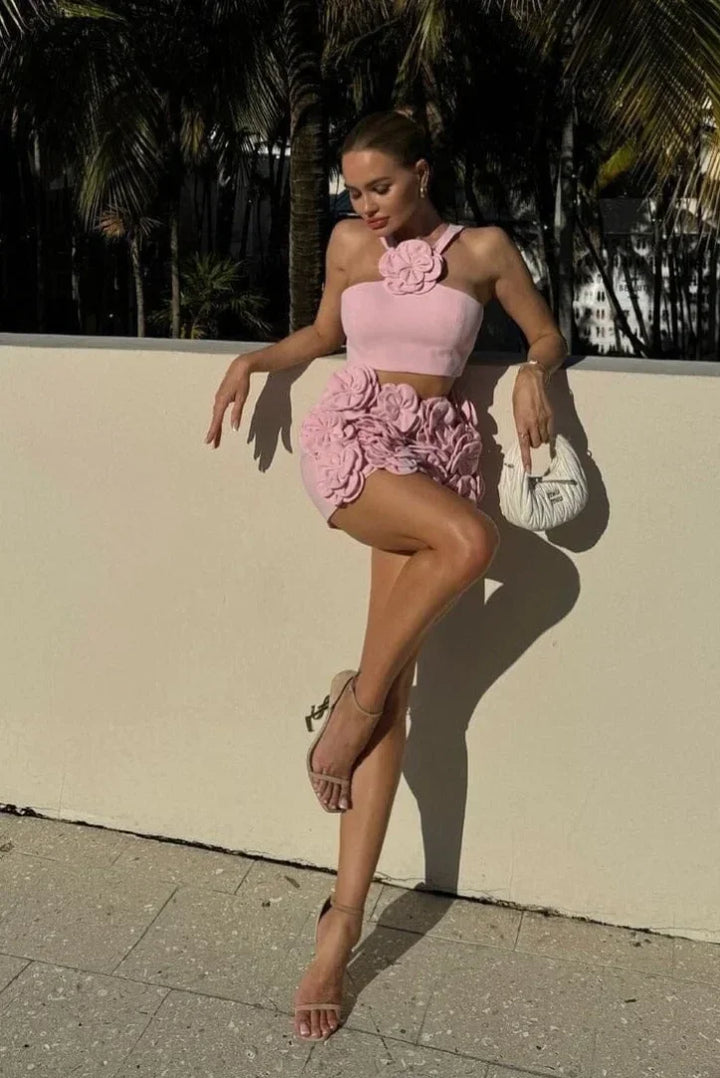 Completo donna a schiena nuda con lacci regolabili