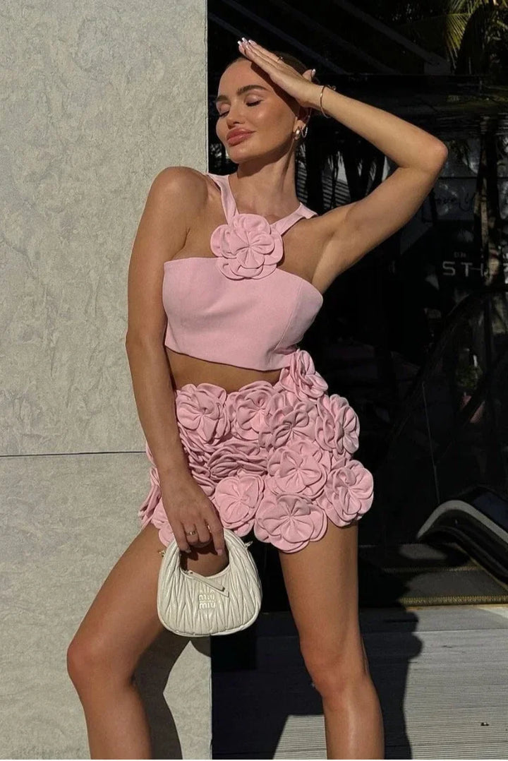 Completo donna a schiena nuda con lacci regolabili