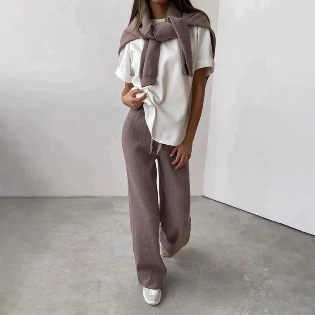 Completo donna confortevole a collo alto color lilla