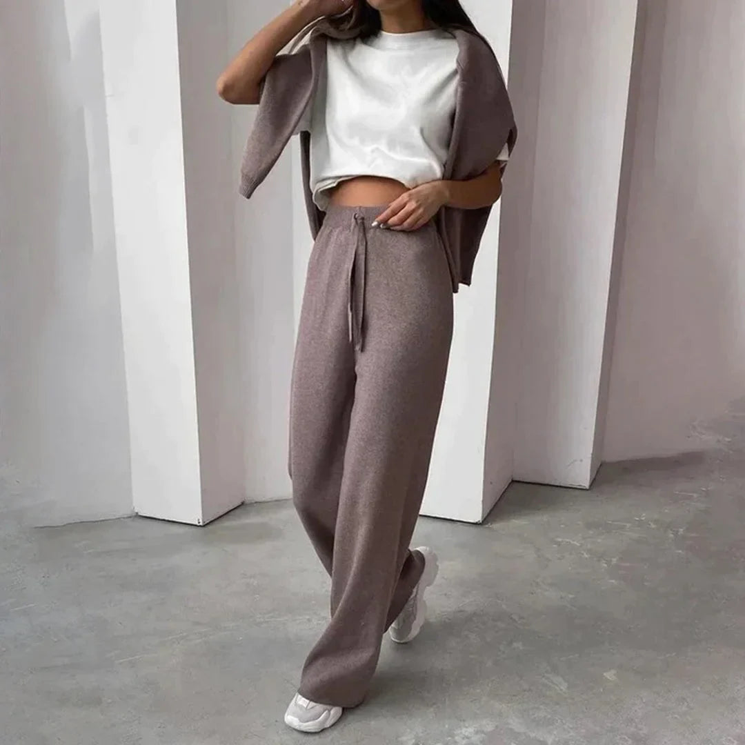 Completo donna confortevole a collo alto color lilla