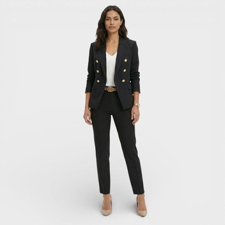Completo donna blazer doppiopetto bottoni dorati