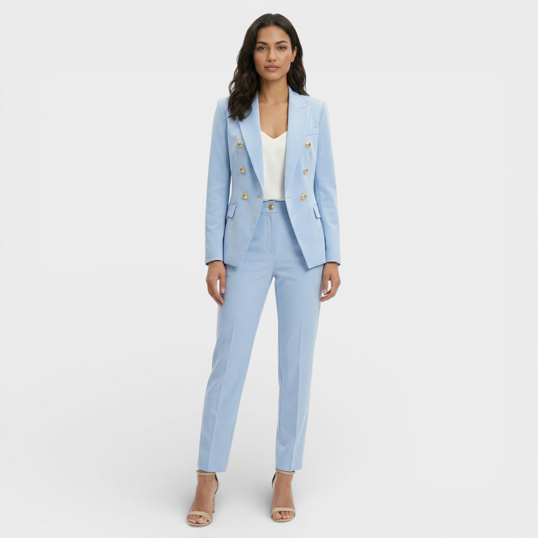 Completo donna blazer doppiopetto bottoni dorati