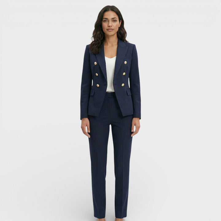 Completo donna blazer doppiopetto bottoni dorati