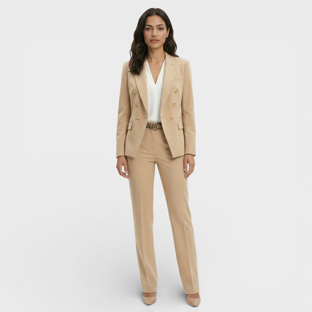 Completo donna blazer doppiopetto bottoni dorati