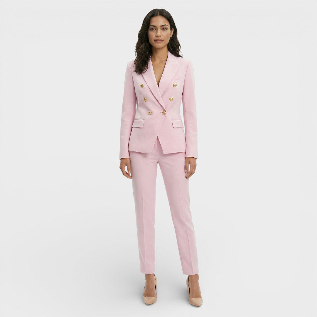 Completo donna blazer doppiopetto bottoni dorati