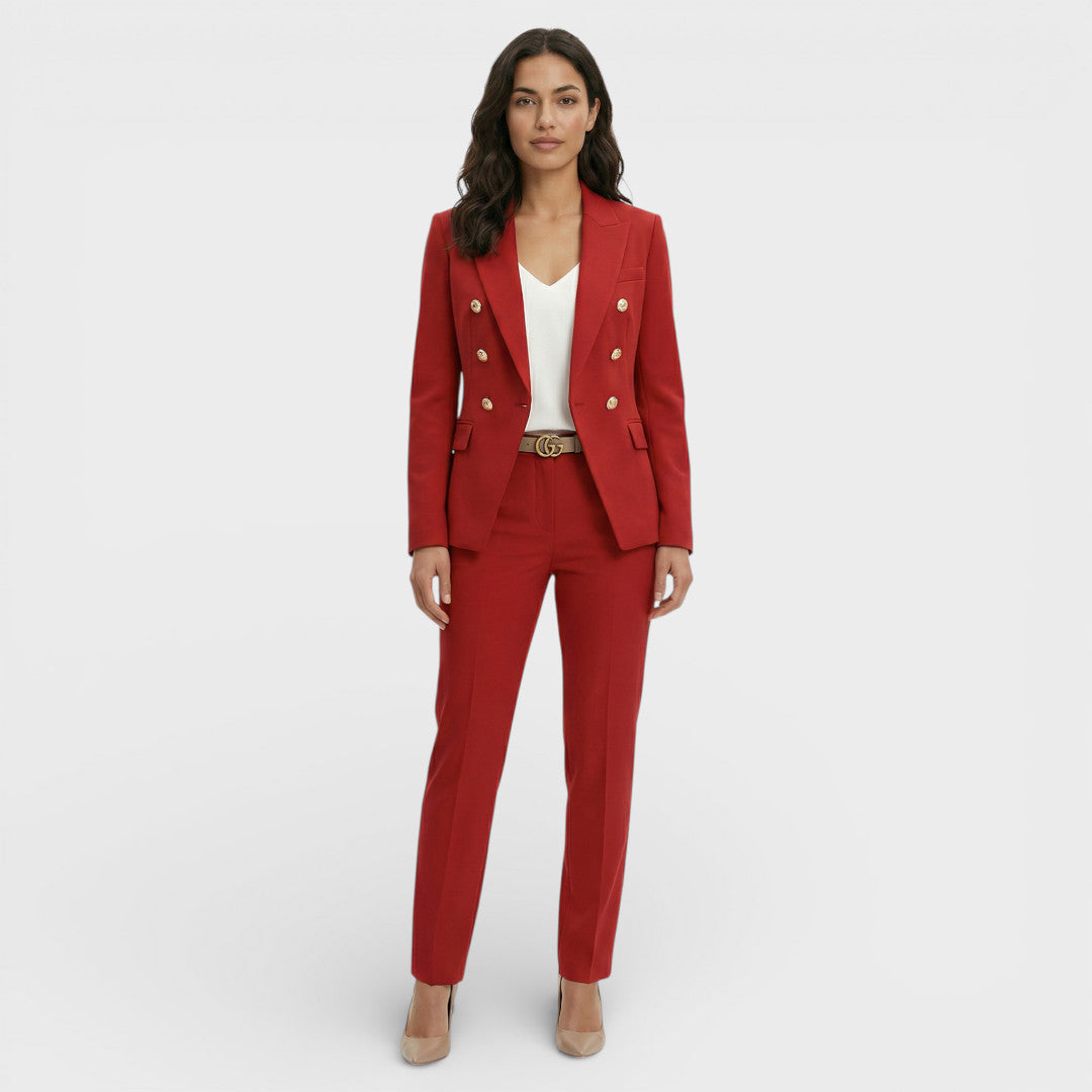 Completo donna blazer doppiopetto bottoni dorati