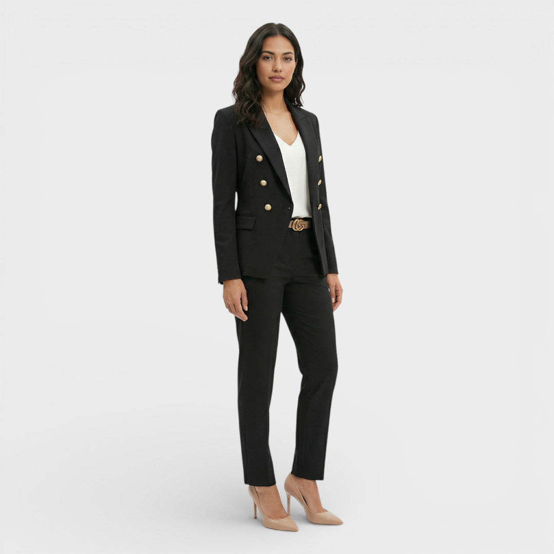 Completo donna blazer doppiopetto bottoni dorati