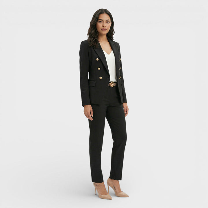 Completo donna blazer doppiopetto bottoni dorati