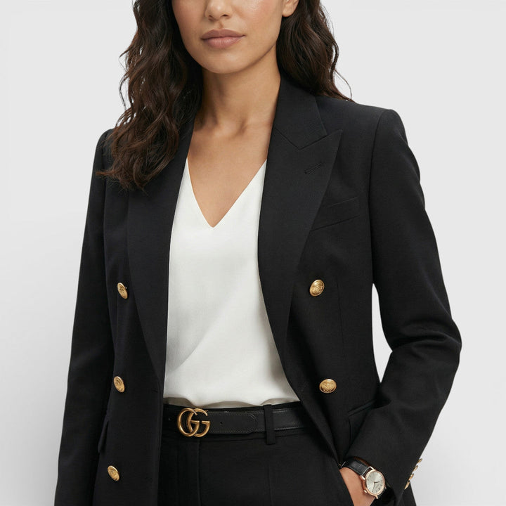 Completo donna blazer doppiopetto bottoni dorati