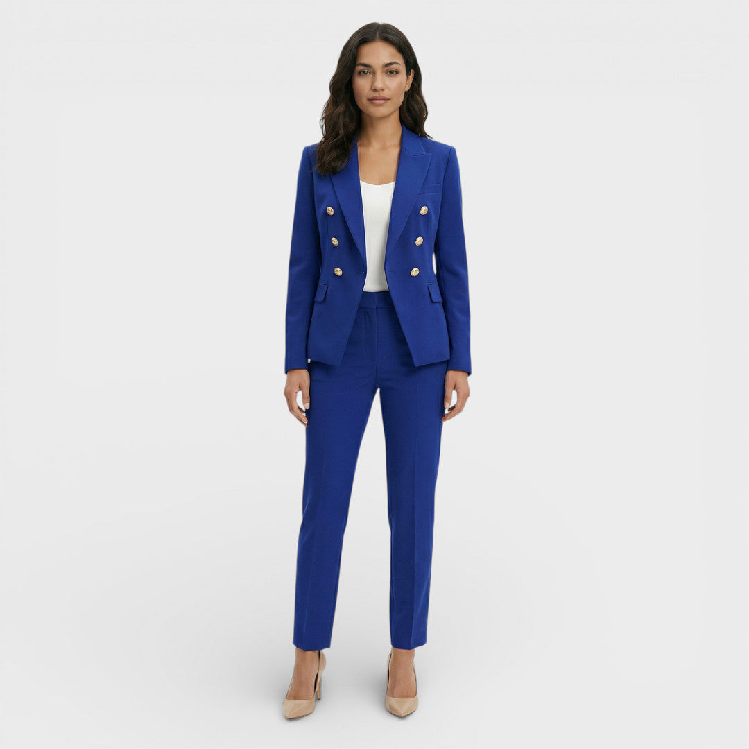 Completo donna blazer doppiopetto bottoni dorati