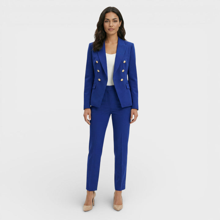 Completo donna blazer doppiopetto bottoni dorati