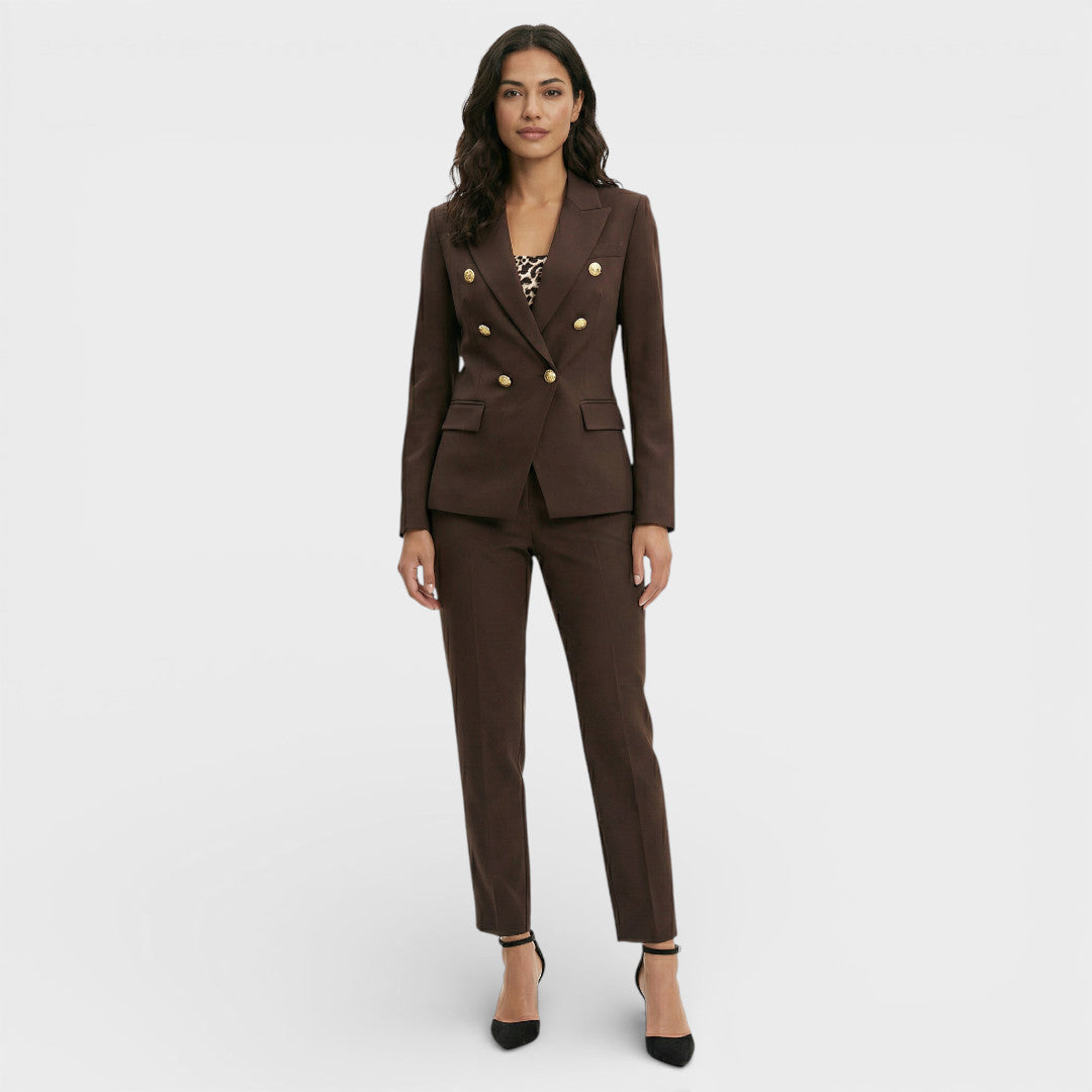 Completo donna blazer doppiopetto bottoni dorati