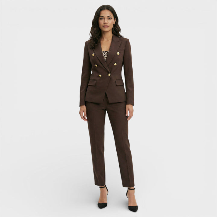 Completo donna blazer doppiopetto bottoni dorati