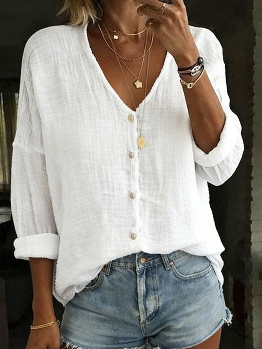 Ileana Camicia Donna in Misto Cotone e Lino dalla Vestibilità Morbida, photo 1