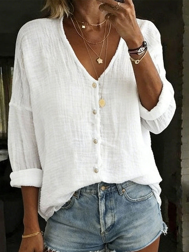 Ileana Camicia Donna in Misto Cotone e Lino dalla Vestibilità Morbida, photo 1