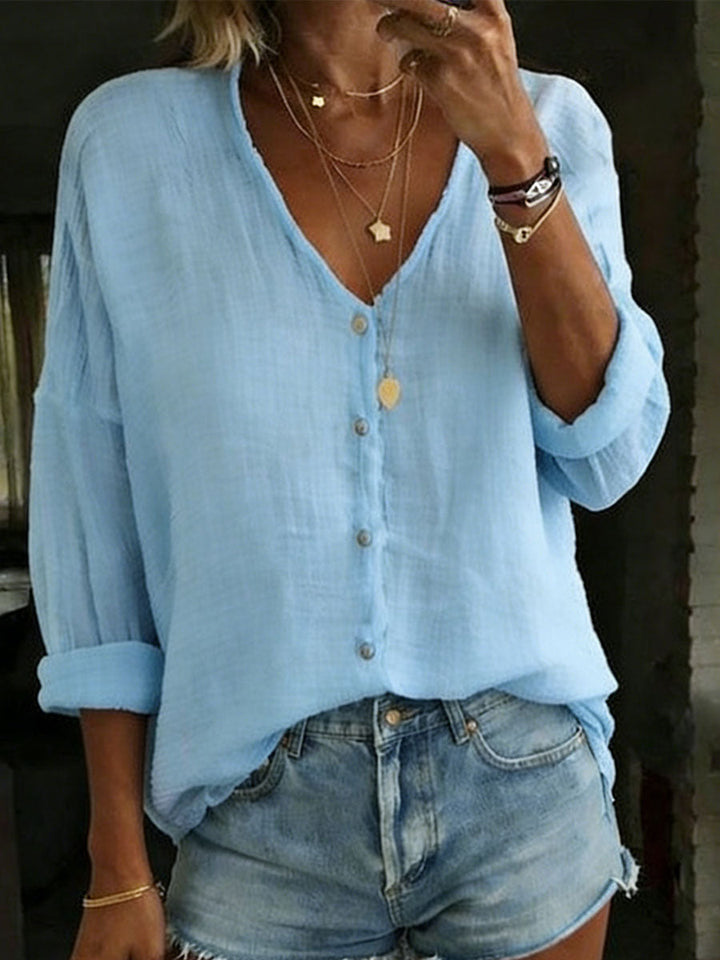 Ileana Camicia Donna in Misto Cotone e Lino dalla Vestibilità Morbida, photo 2
