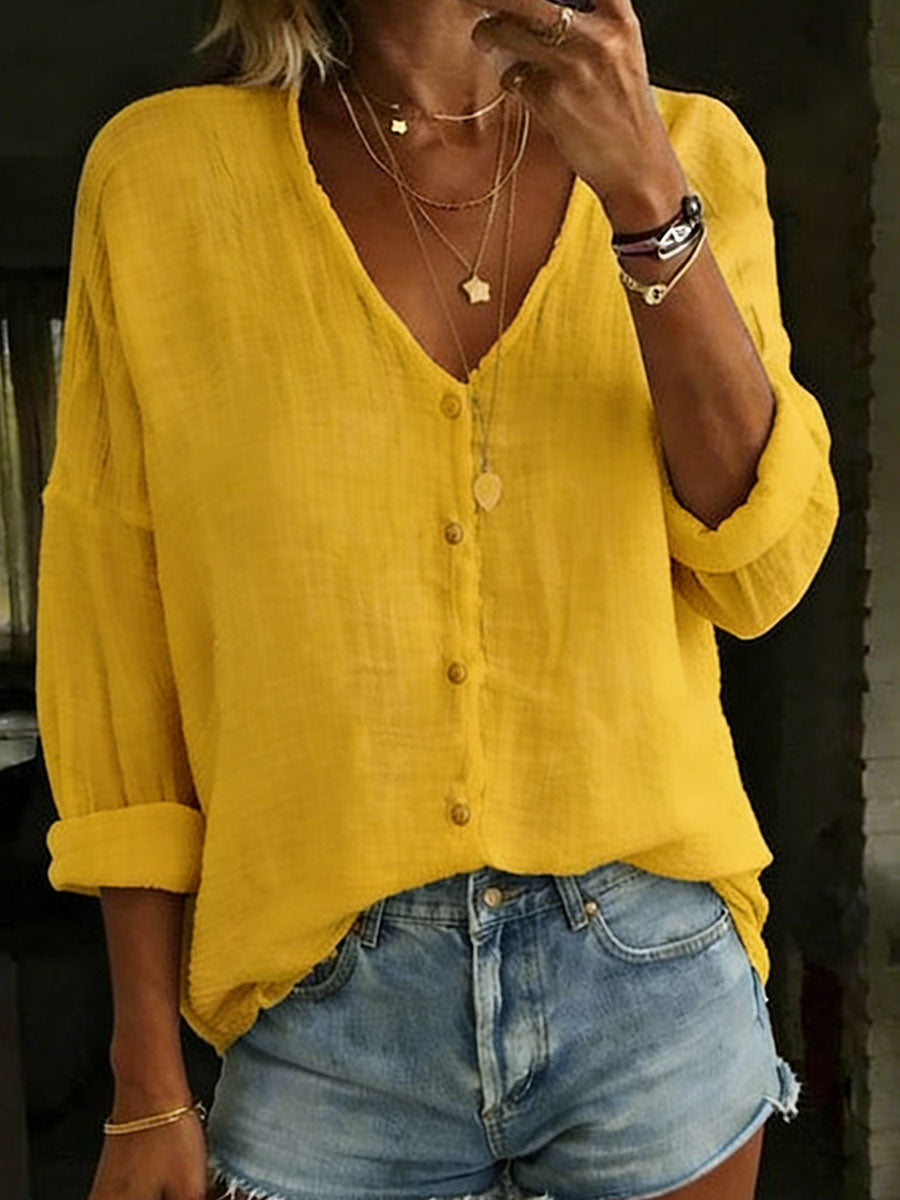 Ileana Camicia Donna in Misto Cotone e Lino dalla Vestibilità Morbida, photo 8