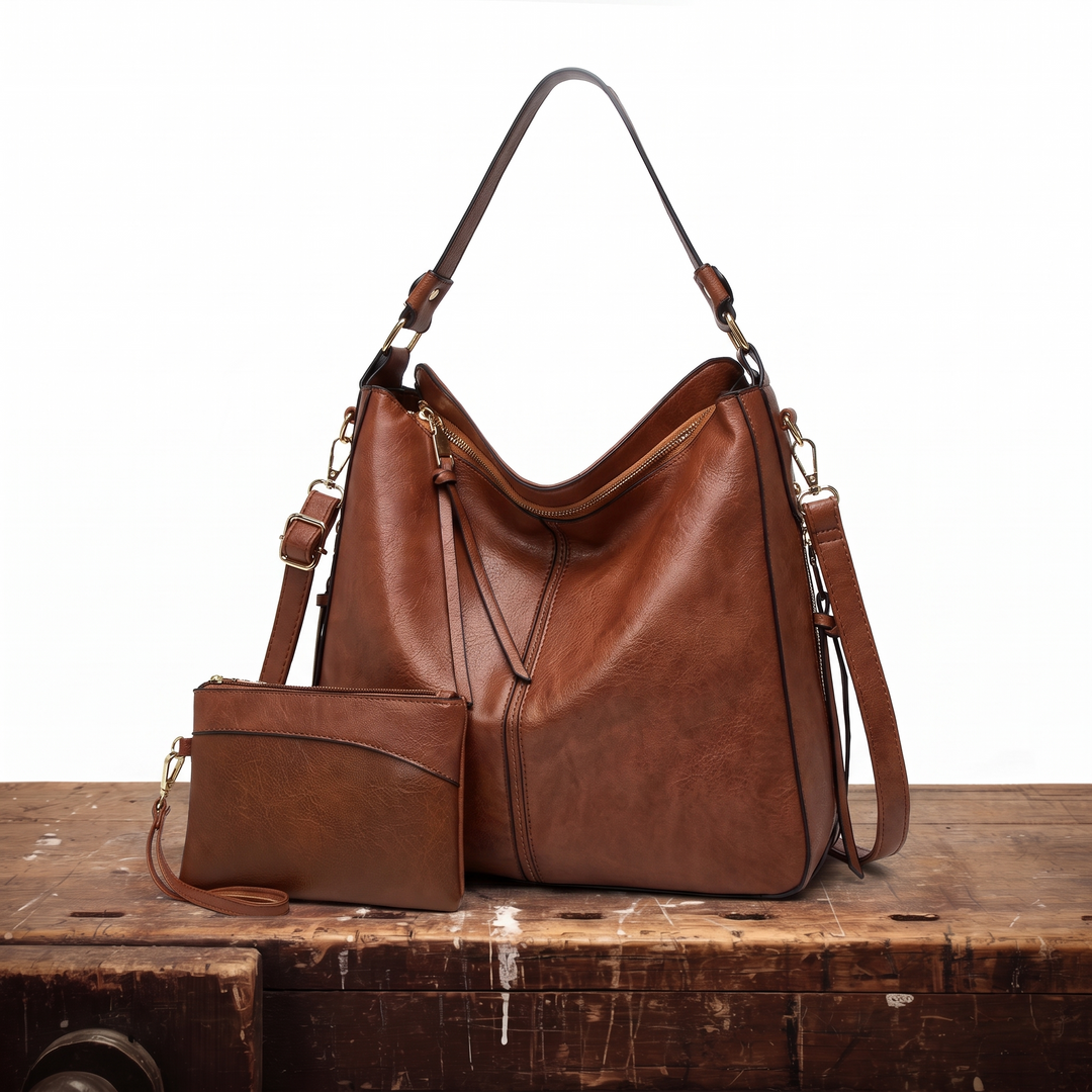 Laurenzia Borsa Donna in Pelle con Zip e Tasche, photo 1