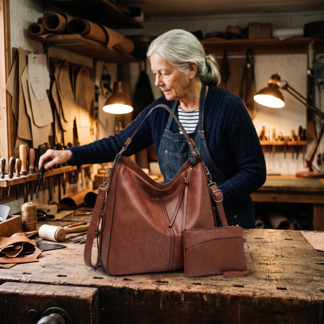 Laurenzia Borsa Donna in Pelle con Zip e Tasche, photo 8