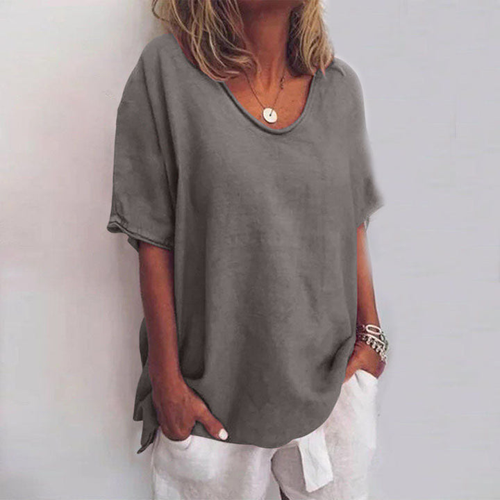 T-shirt donna scollatura ampia maniche corte vestibilità ampia