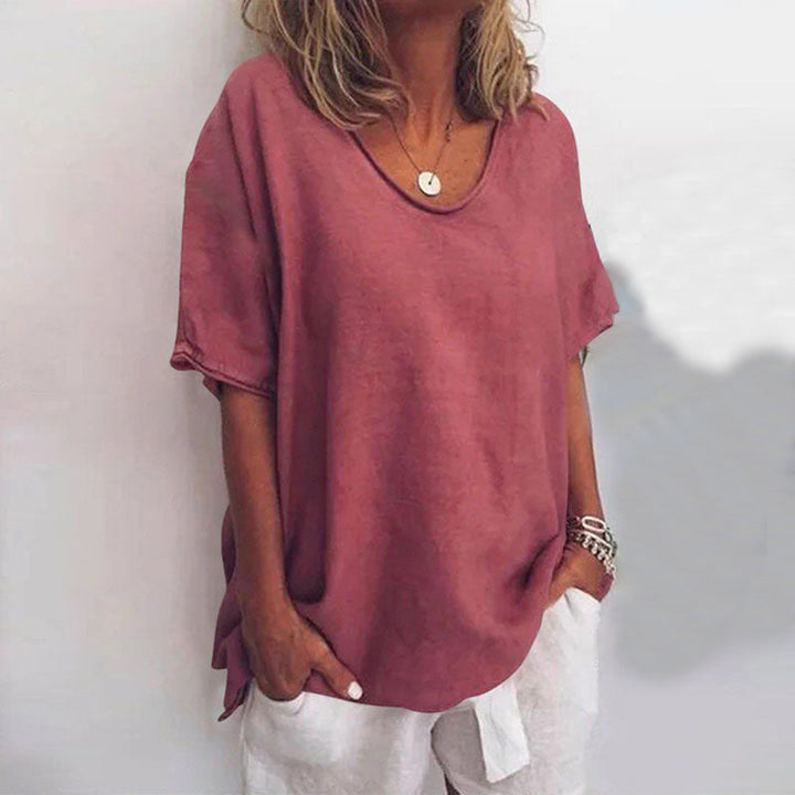T-shirt donna scollatura ampia maniche corte vestibilità ampia