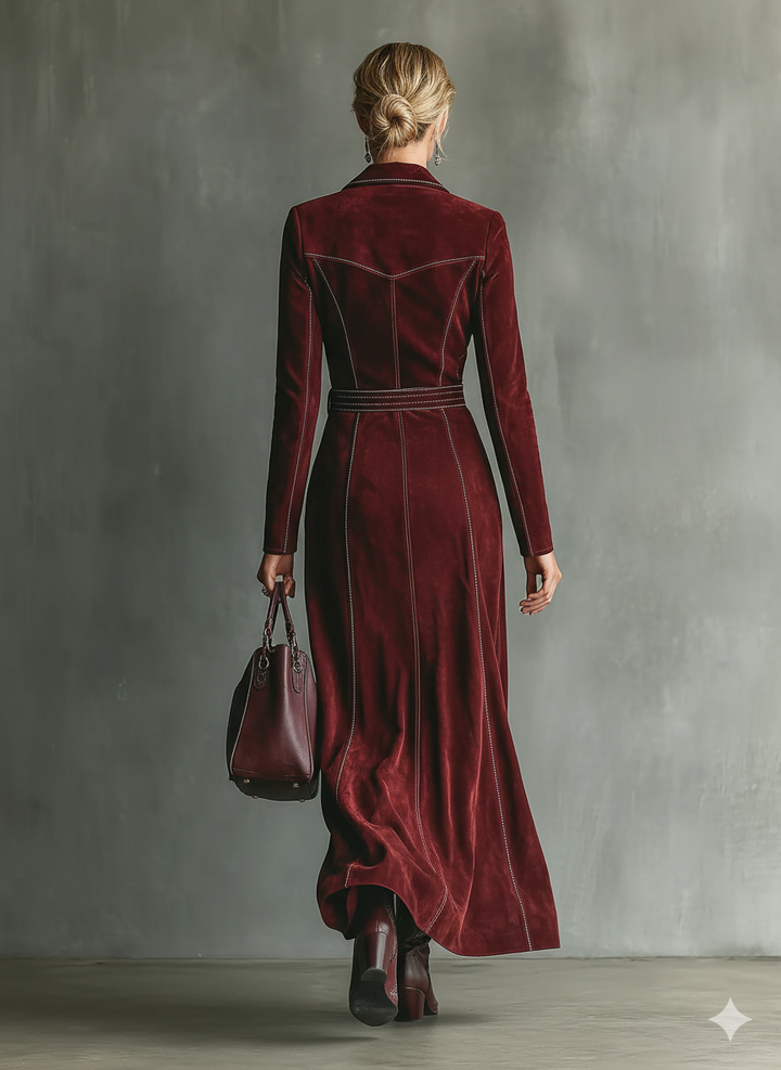 Maristella Abito Donna in Effetto Scamosciato in Lunghezza Maxi, photo 5