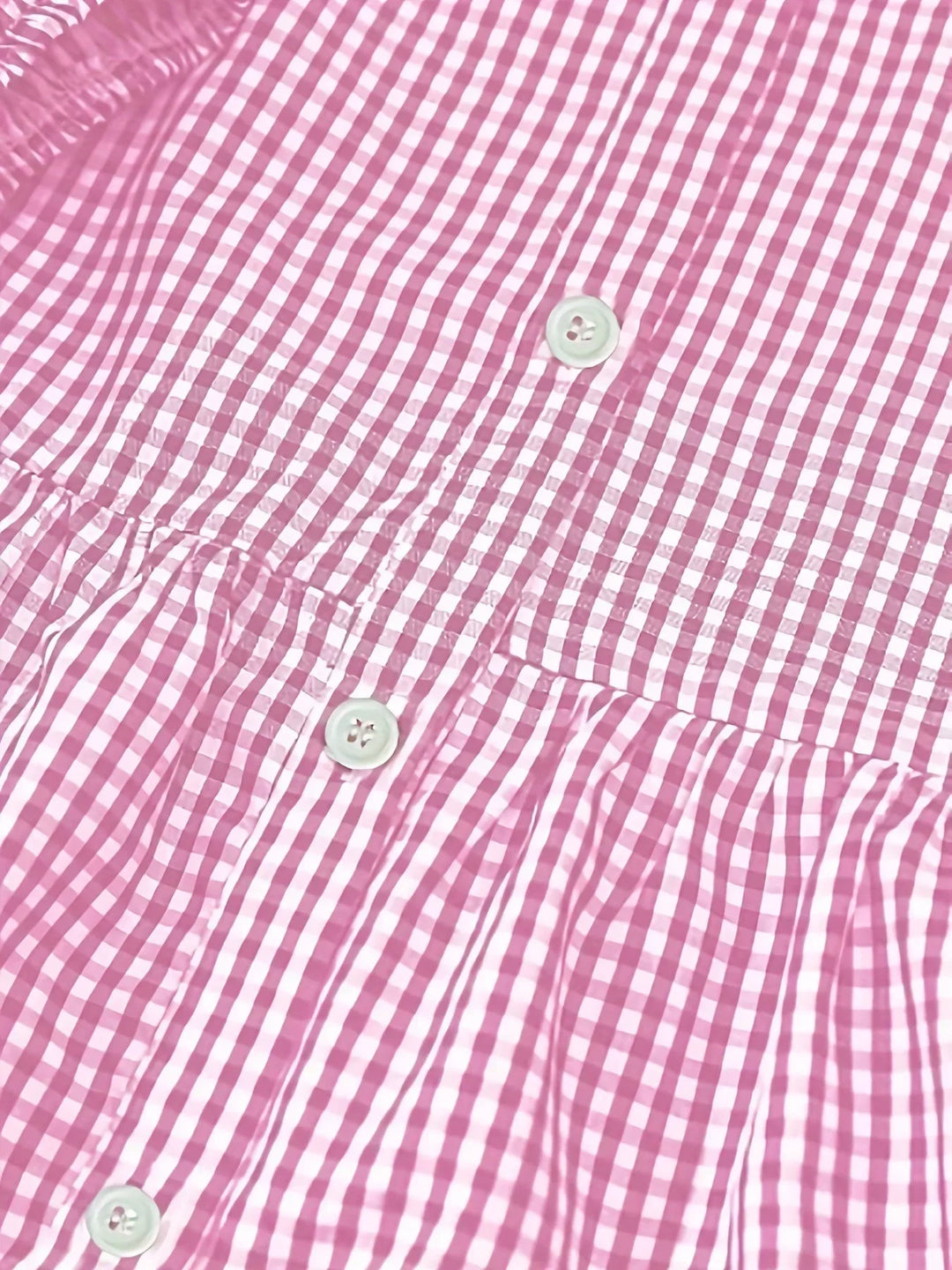 Vestito corto vichy donna maniche 3/4 collo con bottoni