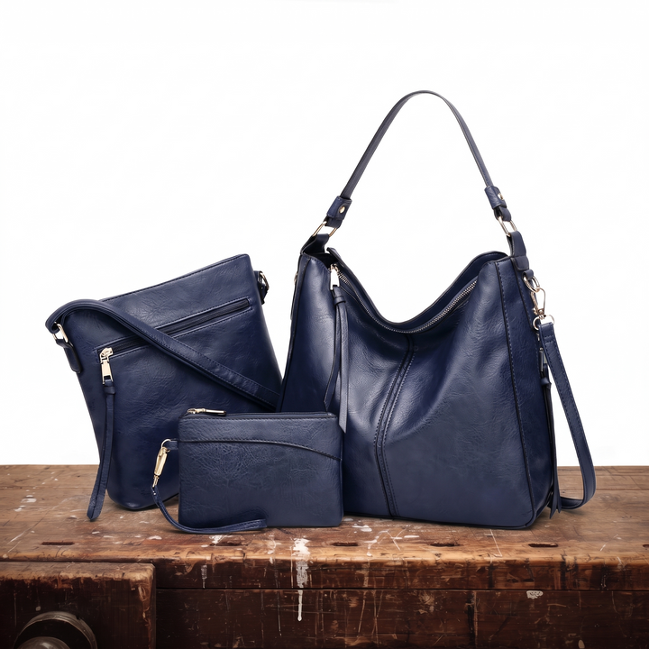 Penelope Borsa Donna in Pelle con Zip e Tasche in Marrone, photo 3