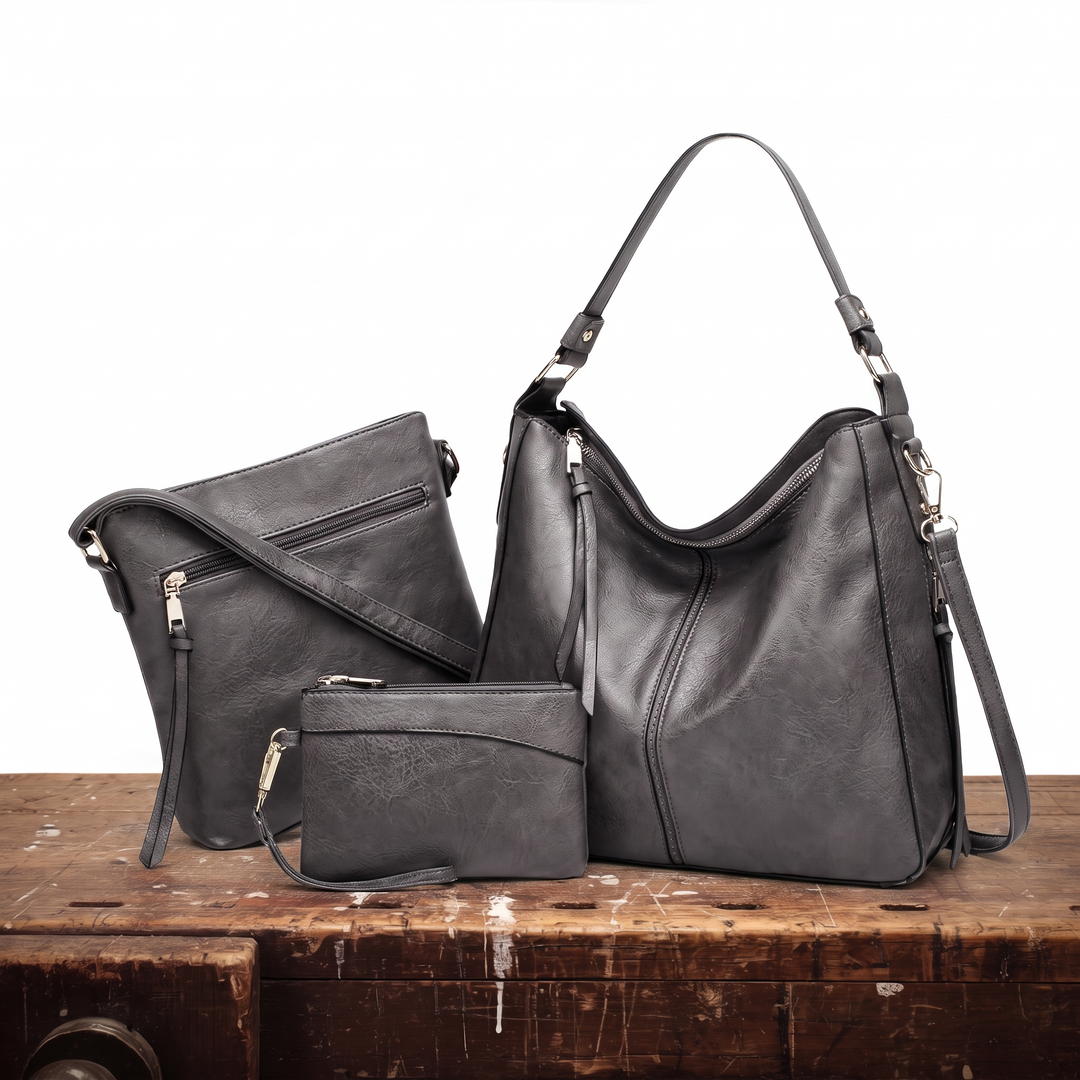 Penelope Borsa Donna in Pelle con Zip e Tasche in Marrone, photo 4