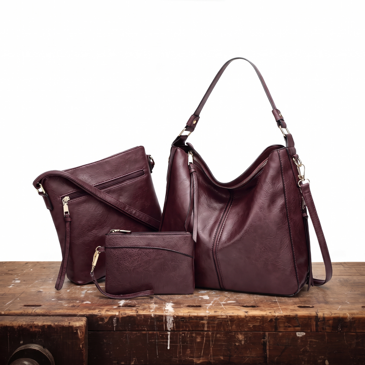 Penelope Borsa Donna in Pelle con Zip e Tasche in Marrone, photo 5
