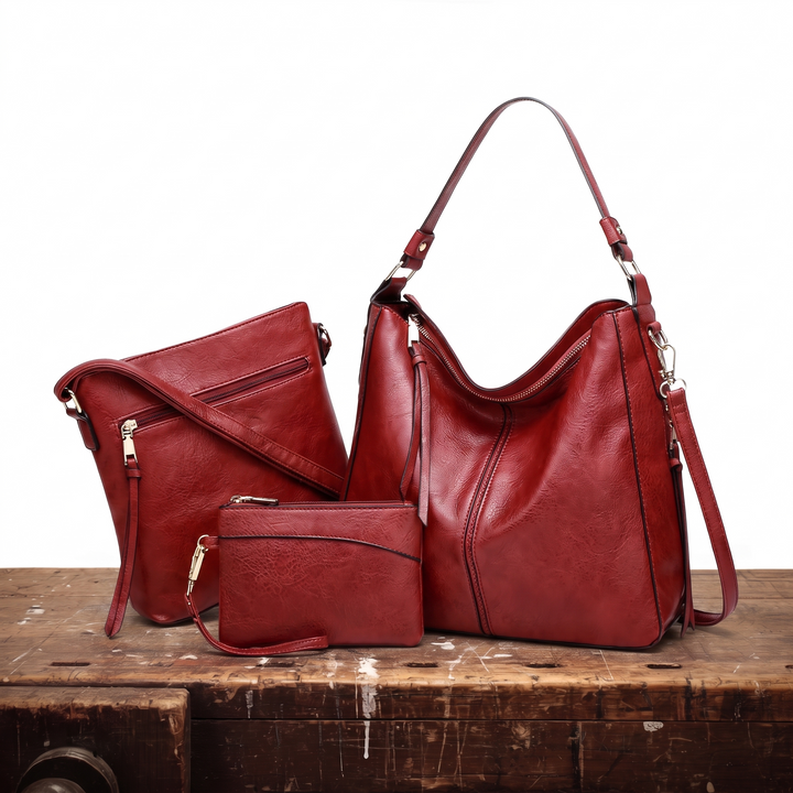 Penelope Borsa Donna in Pelle con Zip e Tasche in Marrone, photo 6