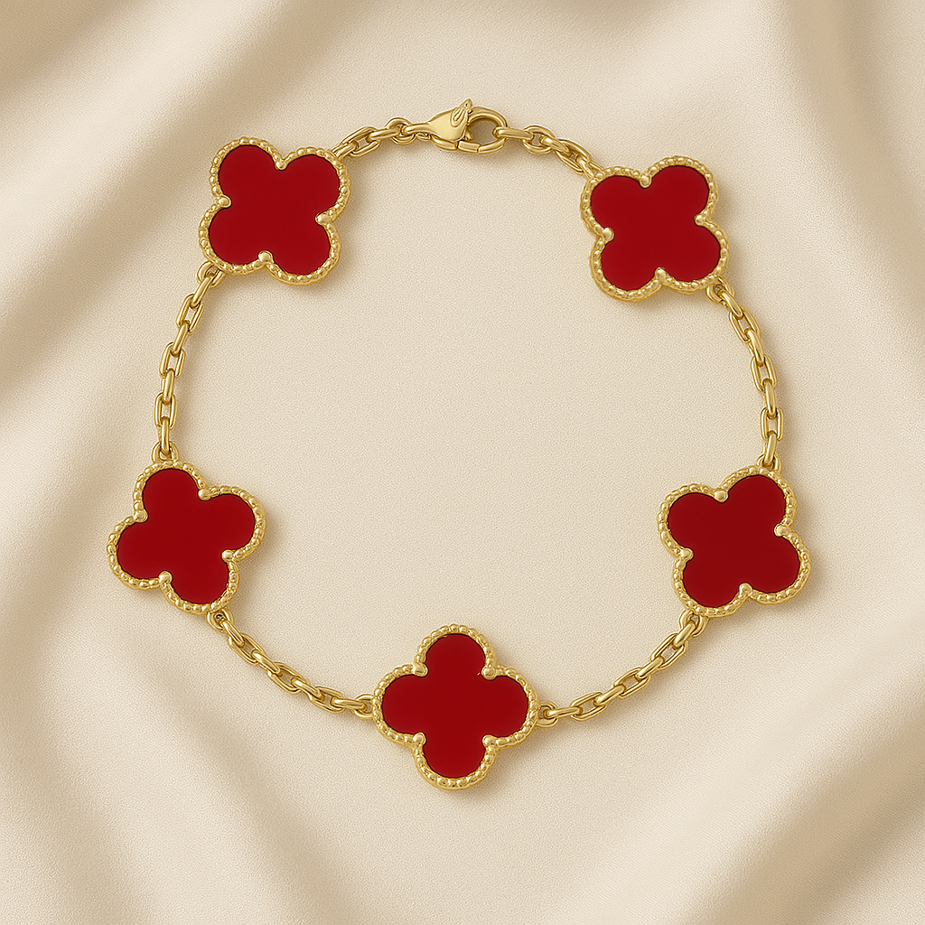 Bracciale con Quadrifoglio rosso