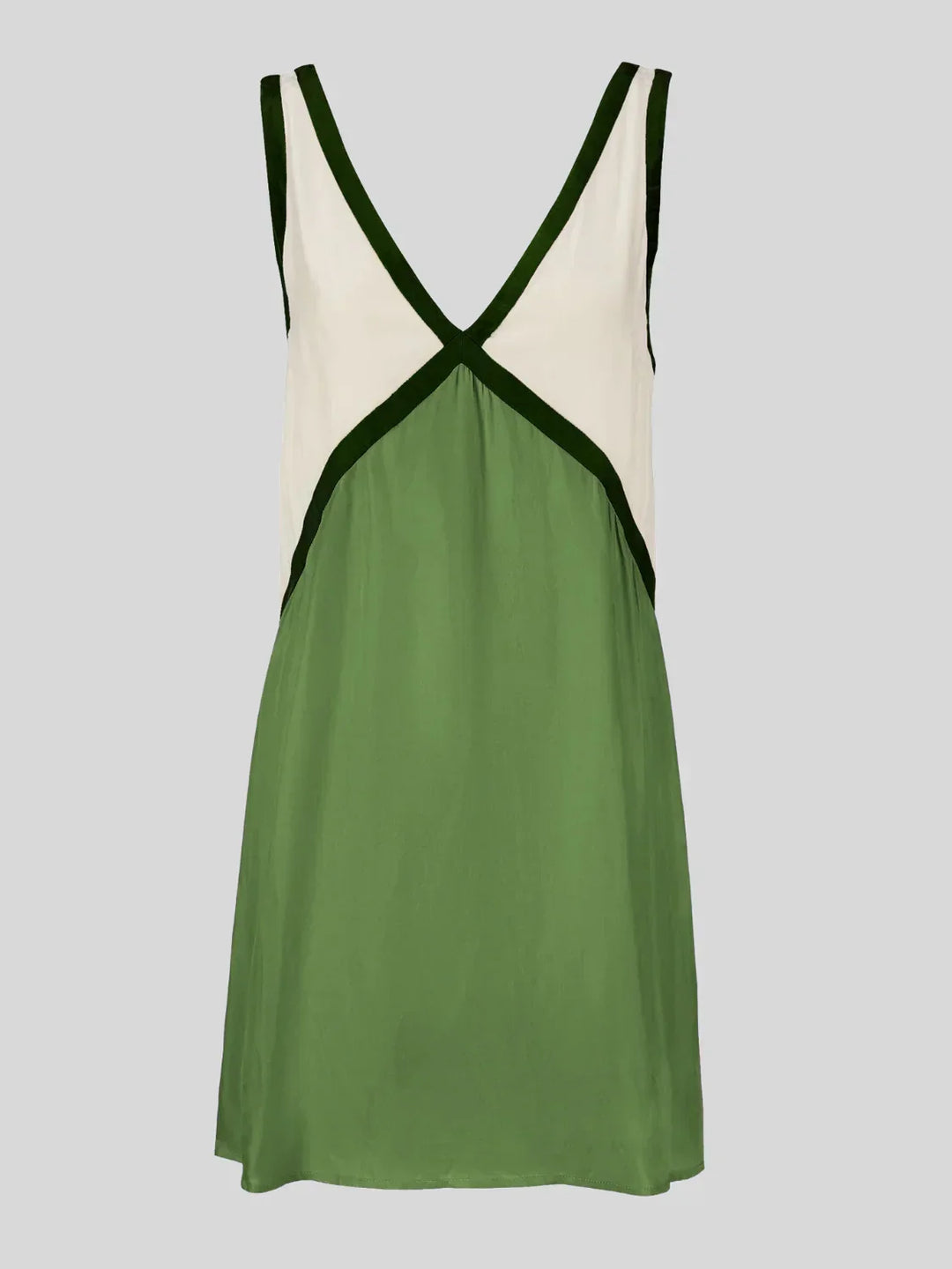 Vestito corto donna con design a contrasto e schiena profonda