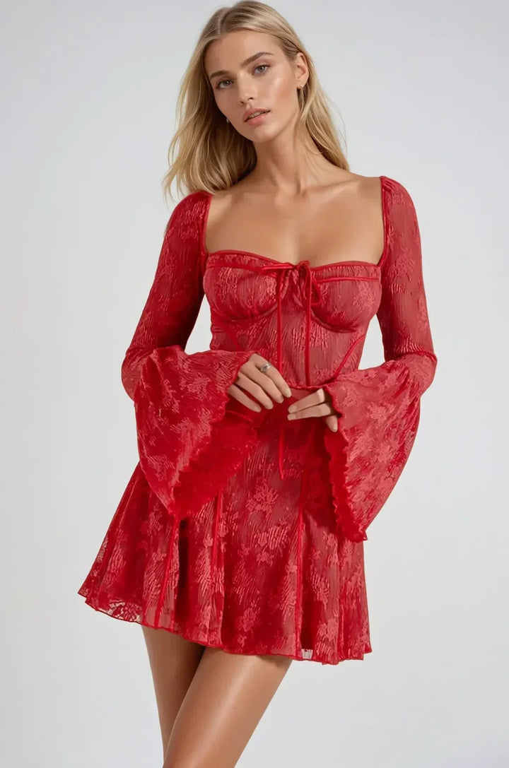 Vestito corto da donna in pizzo