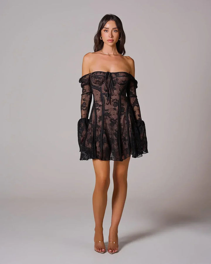 Vestito corto da donna in pizzo
