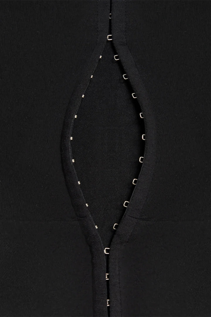 Vestito corto donna nero con cerniera lampo