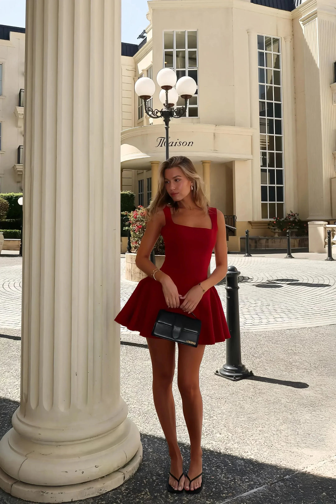 Vestito corto donna senza maniche plissettato