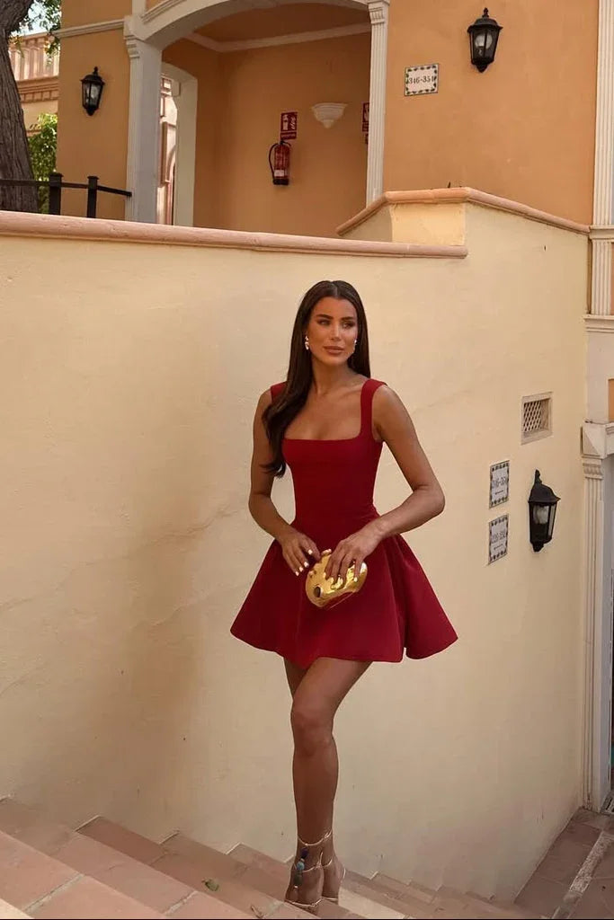 Vestito corto donna senza maniche plissettato