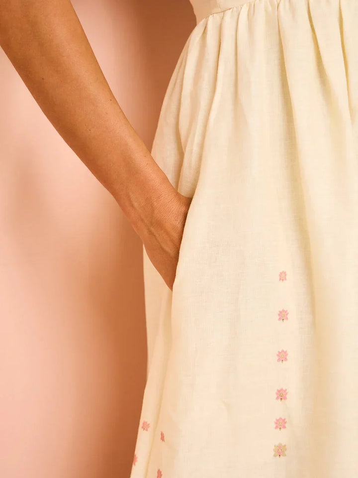 Vestito lungo donna a motivi floreali estivo con bretelline sottili