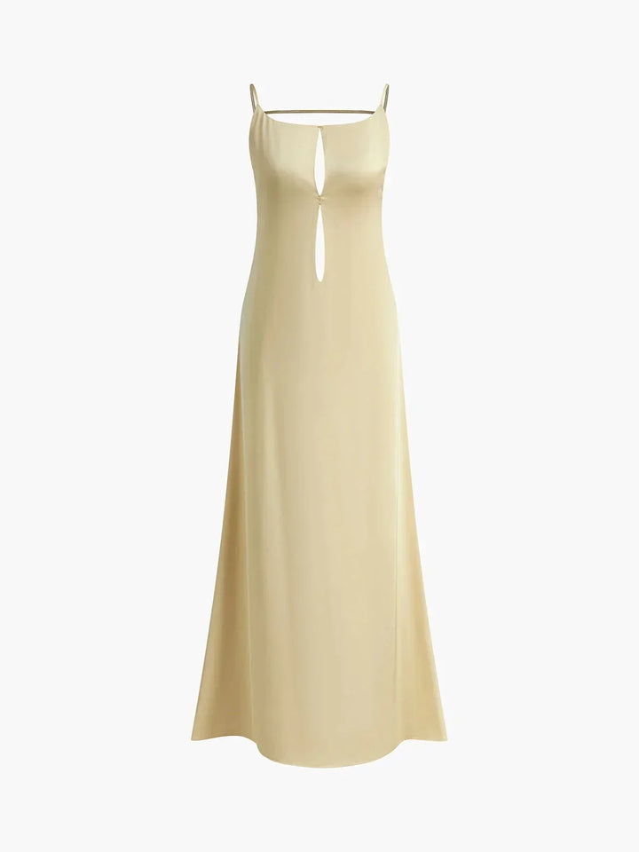 Vestito lungo schiena nuda giallo per estate spiaggia relax