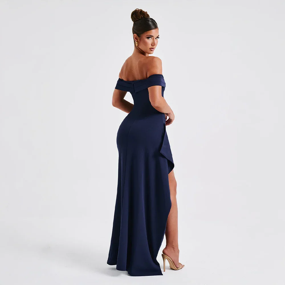 Vestito lungo da donna con Spalle scoperte e spacco