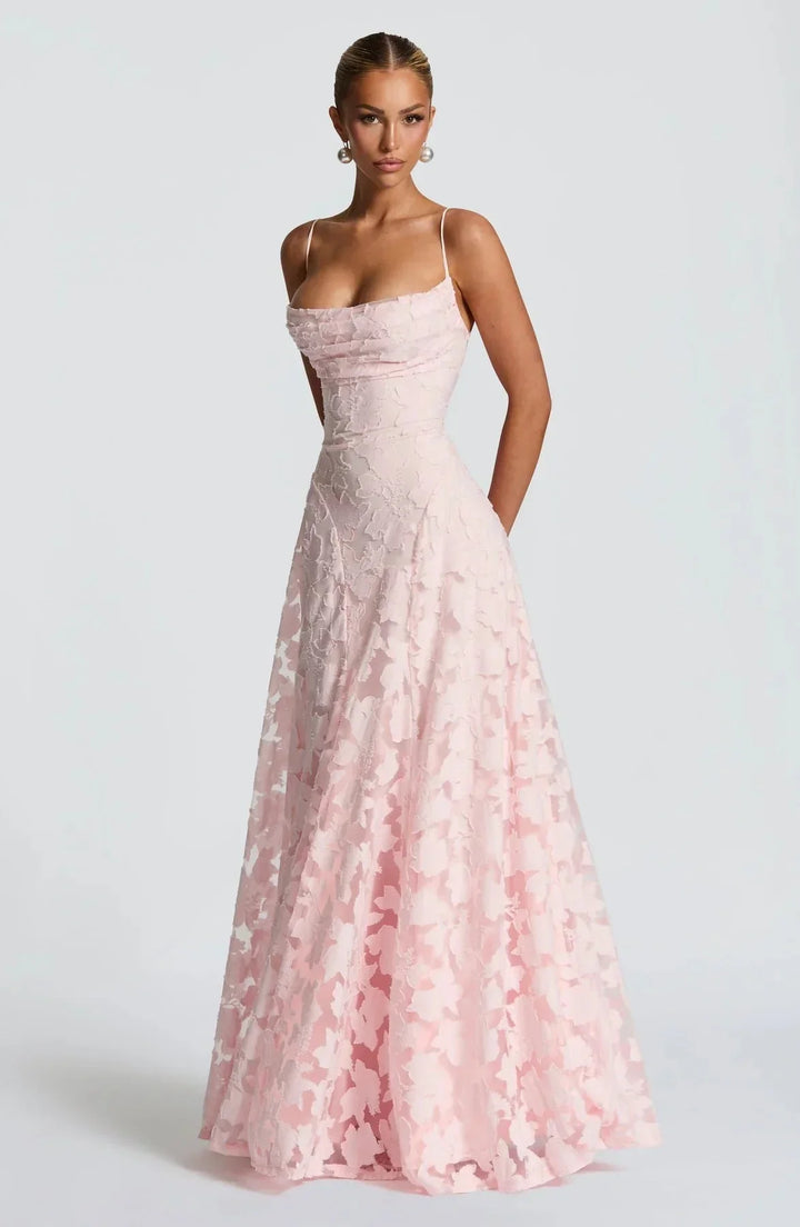 Vestito lungo da donna floreale senza maniche